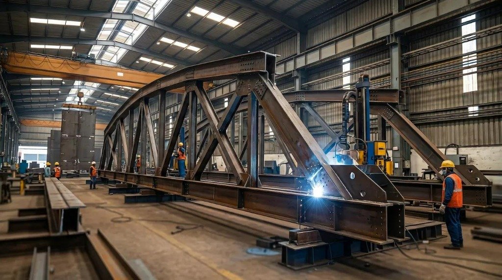 Heavy industrial steel truss fabrication and certified welding facility